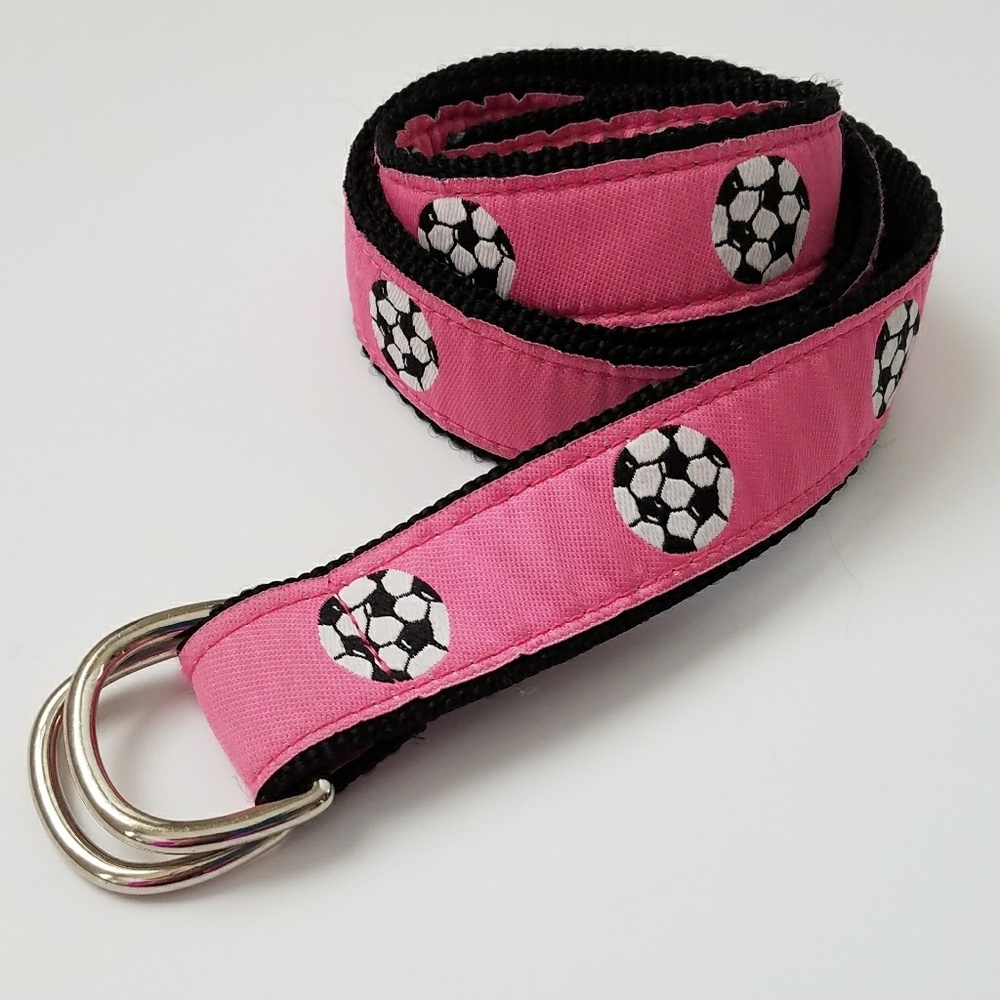 Eliza B pink soccer belt size medium ring closure